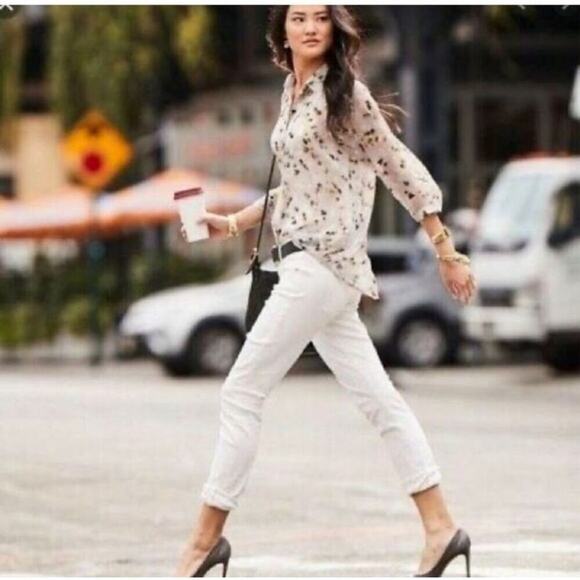 Cabi Jeans white Slim boyfriend ankle length womens size 8 - Picture 1 of 9